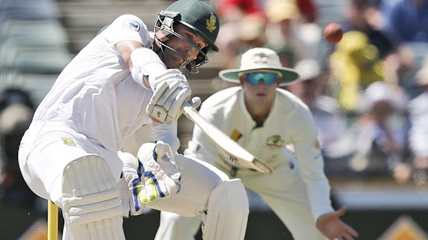 Dean Elgar during his superb 127 against Australia. (AAP)