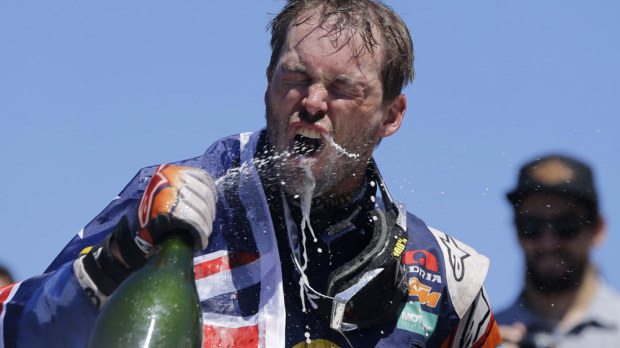 Toby Price after winning the last Dakar Rally. (AAP)