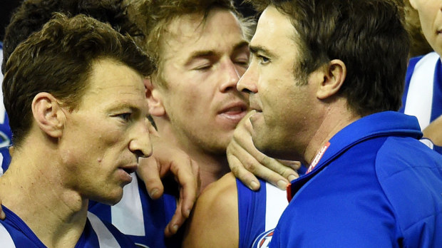 Brent Harvey and Brad Scott. (AAP)