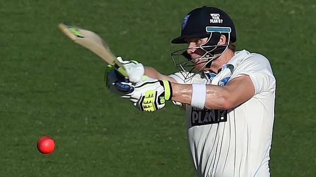 Steve Smith plays a pull shot for NSW against Queensland. (AAP)