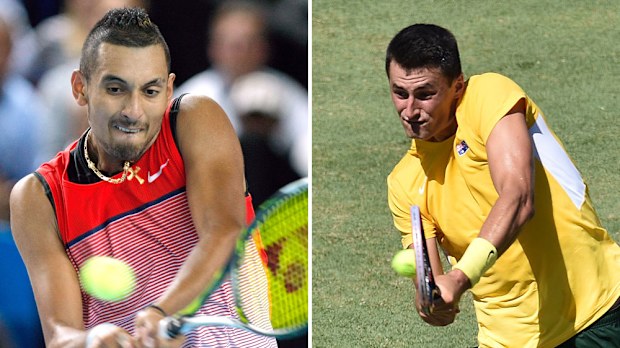 Nick Kyrgios and Bernard Tomic. (AAP)