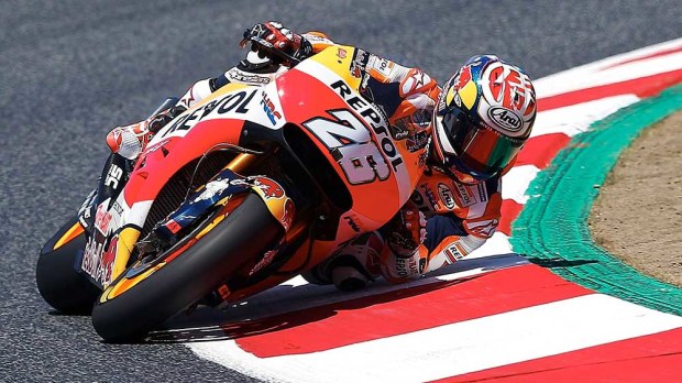Dani Pedrosa grabs pole in Catalunya. (AAP)