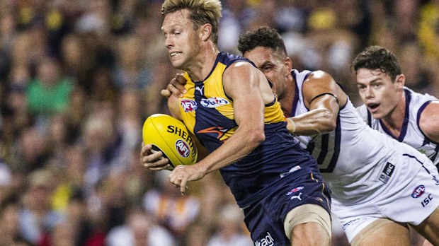 Sam Mitchell in action during his first Derby. (AAP)