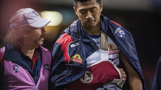 Lin Jong has re-signed with the Western Bulldogs. (AAP)