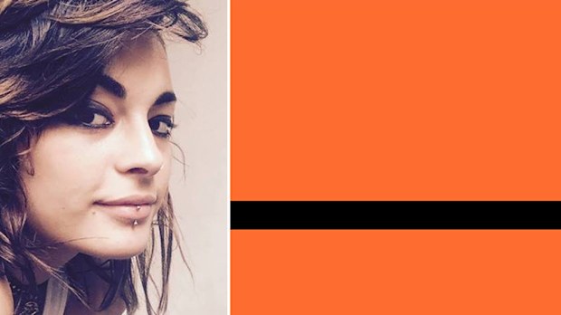 Amsterdam-based artist Yara Said and her flag design. (Facebook/Yara Said/The Refugee Nation project)