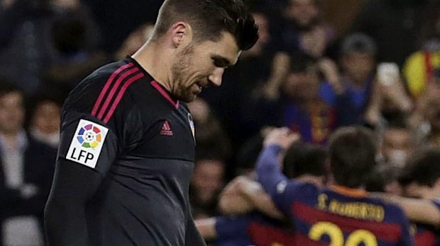 Matthew Ryan was helpless against the wizardry of Lionel Messi and Luis Suarez. (AAP)