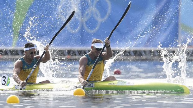 Lachlan Tame and Ken Wallace. (AFP)