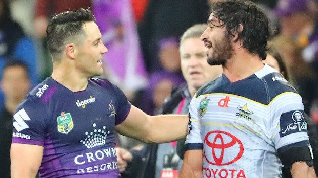 Cooper Cronk and Johnathan Thurston. (Getty)