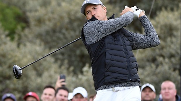 Jordan Spieth in action during the first round of the 2017 British Open. (AAP)