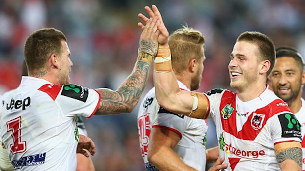 Josh Dugan and Euan Aitken. (Getty)