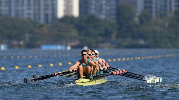The Aussie men's quad sculls crew has a shot at gold in Rio. (Getty)