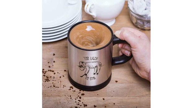 Self-stirring sloth mug