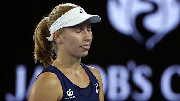 Daria Gavrilova went out in straight sets to big-serving Karolina Pliskova at the Australian Open. (AAP)