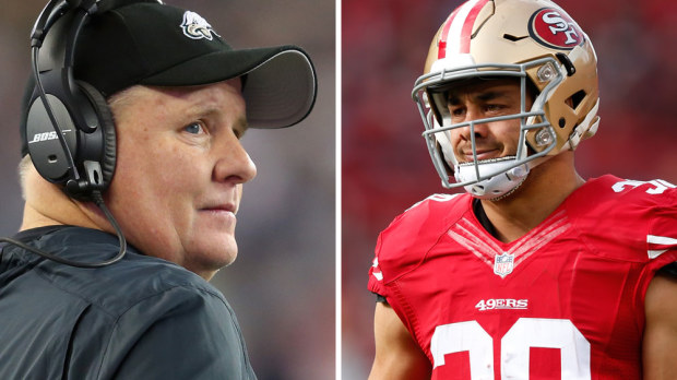 Chip Kelly and Jarryd Hayne. 