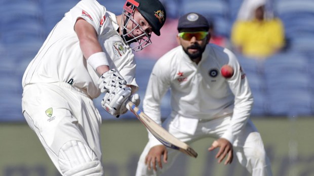 Matt Renshaw batting during Australia's second innings. (AAP)