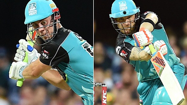 Chris Lynn and Brendon McCullum. (AAP)