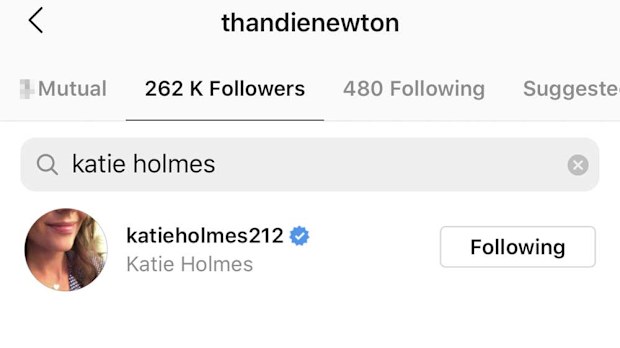 Katie Holmes is now a recent follower of Thandie Newton.