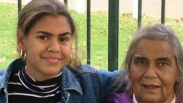 A young mother is clinging to life after being hit by a police car in Perth's CBD.Colleen Calgaret, 20, is in intensive care after being hit while crossing Wellington Street early Saturday morning.