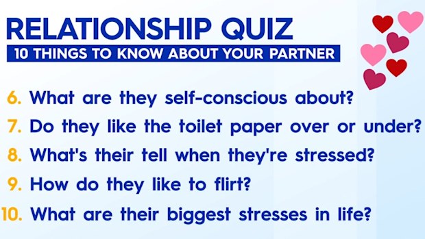 Ten questions strong couple should be able t answer about their partner