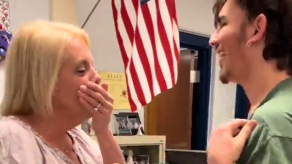 High school student surprises favourite teacher with tattoo | Nine.com.au