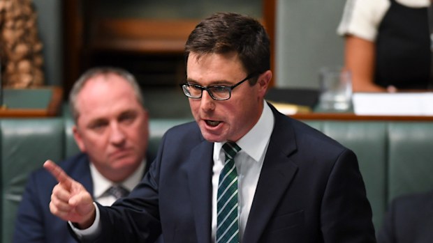 Australian Agriculture Minister David Littleproud speaks during House of Representatives Question Time at Parliament House in Canberra on February 8, 2018. (AAP)