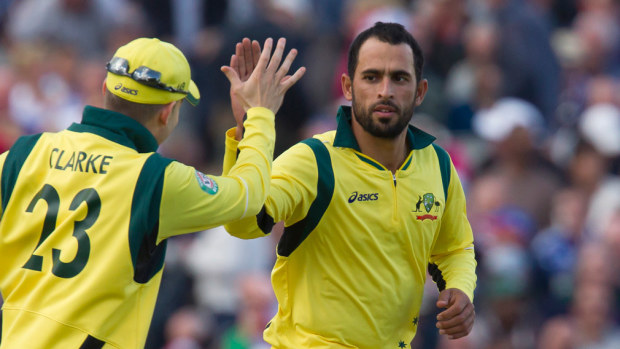 Australia's Fawad Ahmed at the One Day International cricket match in 2013. (AAP)