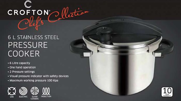Crofton Chef's Collection 6L Pressure Cooker by H&amp;H Asia was recalled by Aldi back in August. (ALDI)
