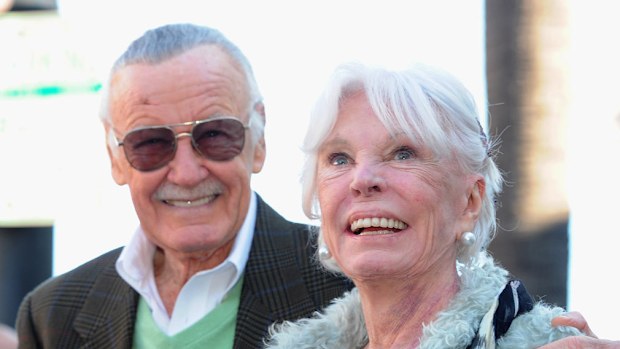 Comic book legend Stan Lee and wife Joan Lee attend a ceremony honoring Stan Lee with the 2,428th star on the Hollywood Walk of Fame on January 4, 2011 in Hollywood, California. (Getty)