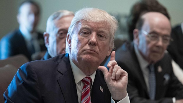 US President Donald Trump listens during a cabinet meeting at the White House in Washington, DC, on June 12, 2017. (AFP)