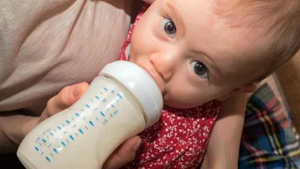 Research found three of seven samples of infant formula on sale in Australia contained microscopic nano-hydroxyapatite particles. (Getty)