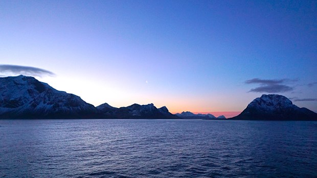 The famous “blue light” of the Norwegian arctic coastline. (9NEWS/Jessica Braithwaite)