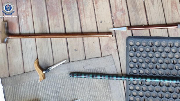 News NSW Comanchero bikie member police raids python weapons drugs seized charges Central Coast Wyee