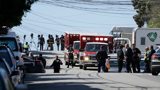 At least four people are dead, including the suspected gunman, after a shooting at a UPS facility in the US. (AAP)