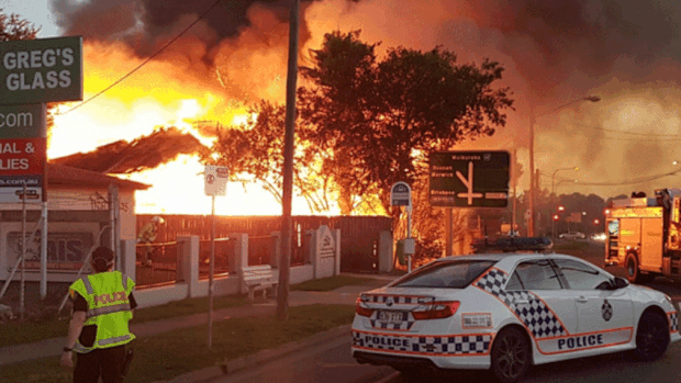 Fire destroyed a home on Brisbane Street, West Ipswich. (Queensland Police Service)