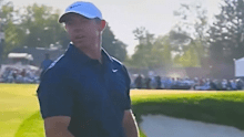 Rory McIlroy snaps at a fan.