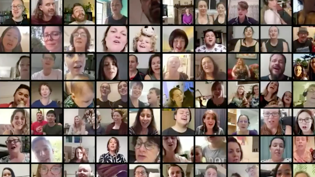 The singers united online in a display of solidarity.