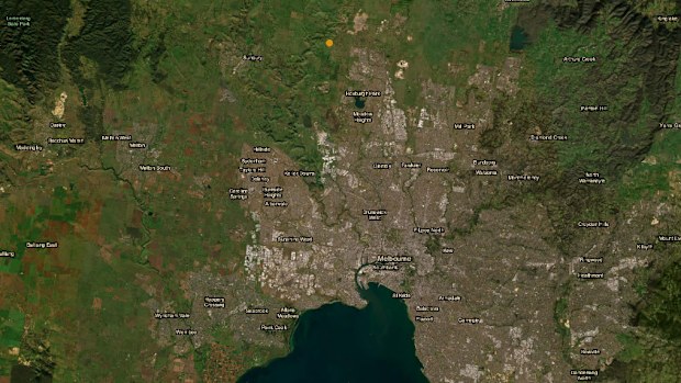 The epicentre of an earthquake felt in Melbourne's northern suburbs.