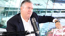 Eddie McGuire on set of the Eddie and Jimmy podcast.