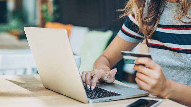 Woman shopping online 