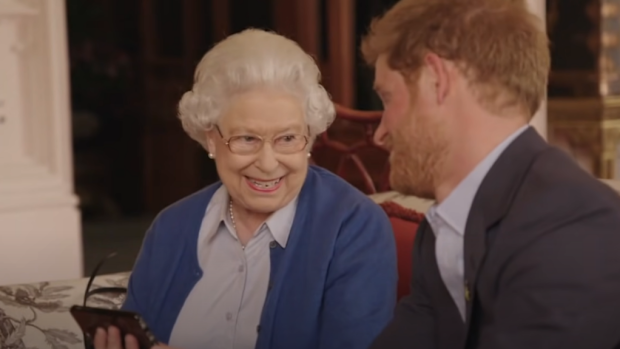 Her Majesty in a promotional video for the 2016 Invictus Games with Prince Harry