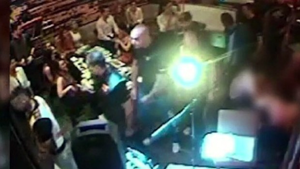 CCTV footage from the notorious Broadbeach bikie brawl.