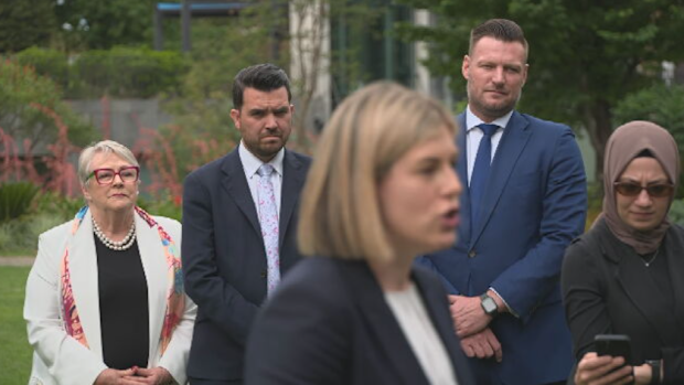 Groth (second from right) emerged as deputy leader after fighting off David Southwick for the job.