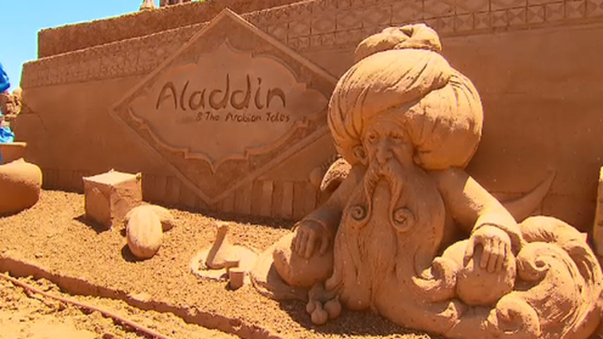Aladdin comes to Victoria with new sand sculpture display | Nine.com.au