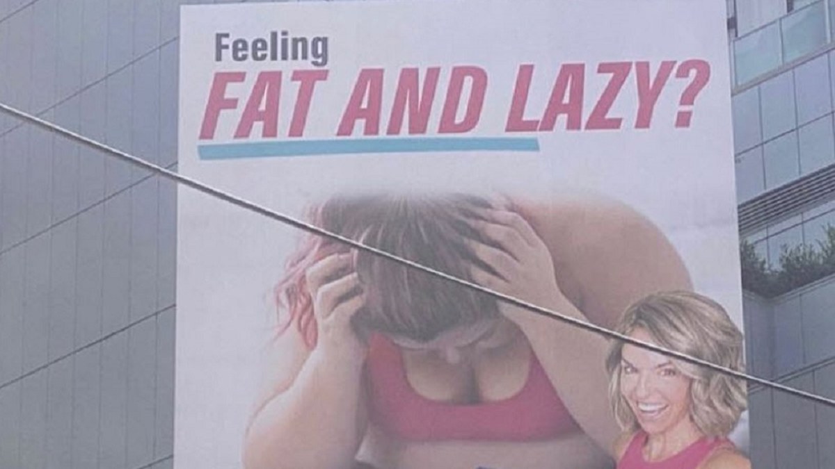 Billboard ad by 'wellness motivator' labelled 'blatantly fat phobic ...