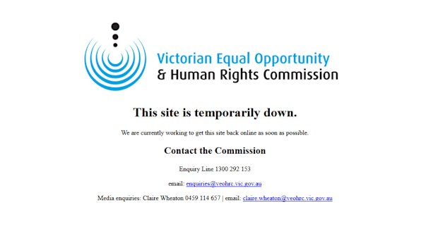 The Victorian Human Rights Commission website has been shut down following reports of a hacking. (Victorian Human Rights Commission)