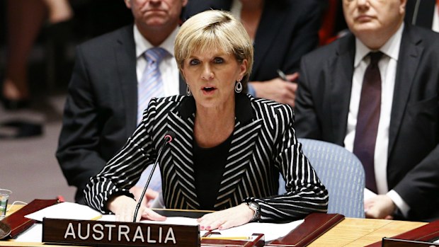 Julie Bishop addresses the UN Security Council. (AAP)