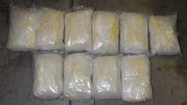 Meth-amphetamine with a street value of $180 million. (AAP Image/Australian Federal Police)