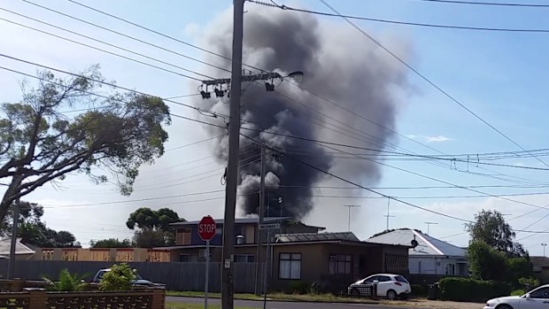 The fire at North Geelong. (Supplied)