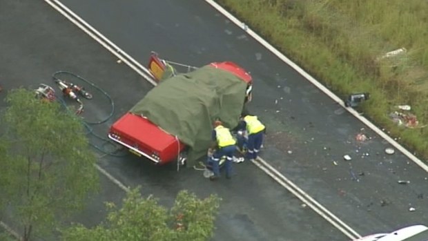 Police said the driver, aged in his 60s, died at the scene. (9NEWS)