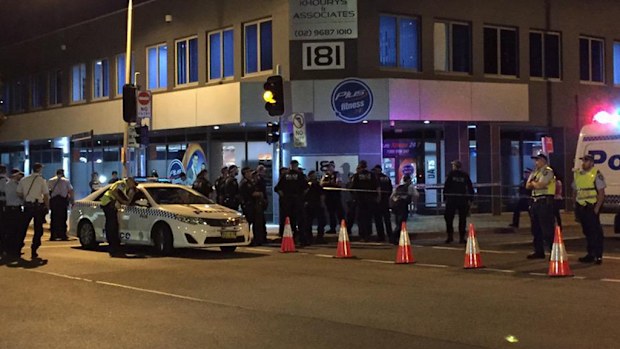 An exclusion zone was declared after the shooting. (9NEWS)